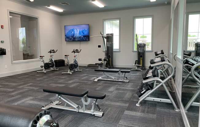 Fitness Center with Virtual Classes at Canebrake Apartment Homes, Shreveport, LA