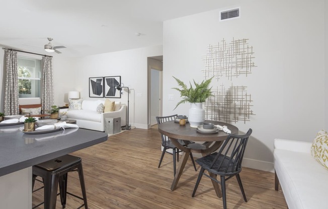 kitchen wooden floor at Sorano Apartments, Moreno Valley, California