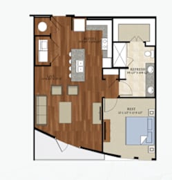 1 bed, 1 bath, 786 sqft, $1,593