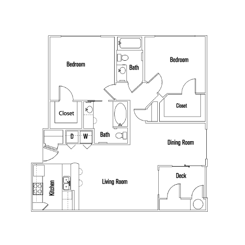 2 beds, 2 baths, 1,096 sqft, $3,106, Unit 307