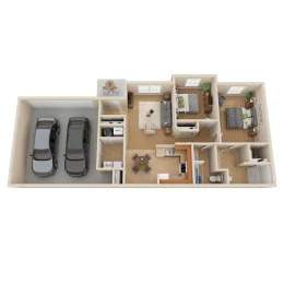 2 beds, 2 baths, 1,014 sqft, $1,740