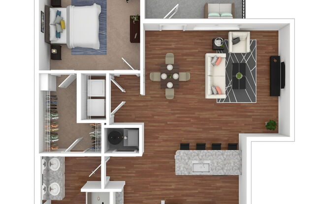 1 bed, 1 bath, 807 sqft, $1,540