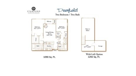 2 beds, 2 baths, 1,090 sqft, $3,401