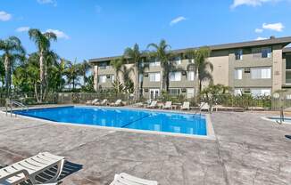 Nutwood East Pool area with Spa and pool furniture