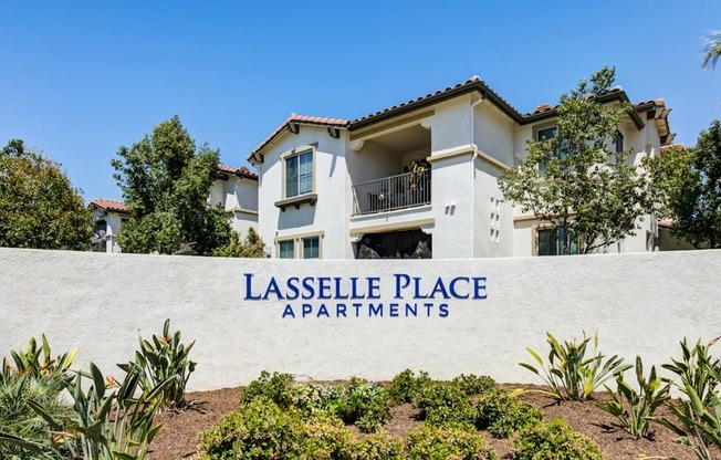 Lasselle Place monument sign at Lasselle Place, Moreno Valley, California