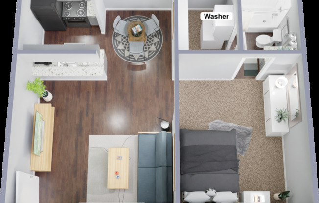 1 bed, 1 bath, 504 sqft, $919