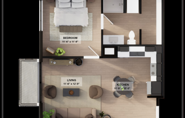 1 bed, 1 bath, 606 sqft, $1,250, Unit 119