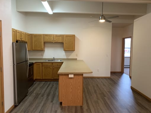 Kitchen View at Warehouse Apartments, Fargo