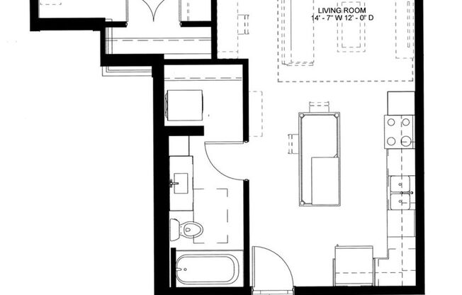 1 bed, 1 bath, 722 sqft, $1,595, Unit 404