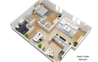 1 bed, 1 bath, 760 sqft, $950, Unit 448-202 - R