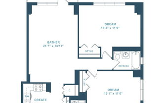 2 beds, 1.5 baths, 961 sqft, $3,203