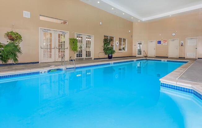 A large indoor swimming pool.