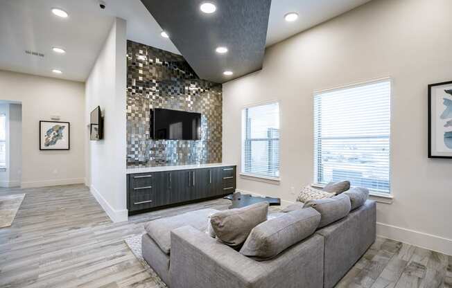 Clubhouse Lounge at Cue Luxury Apartments, Texas