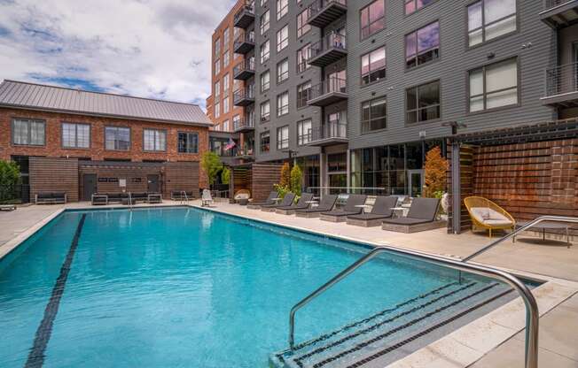 the swimming pool at our apartments