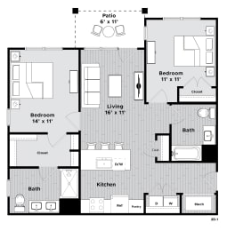 2 beds, 2 baths, 1,041 sqft, $3,312