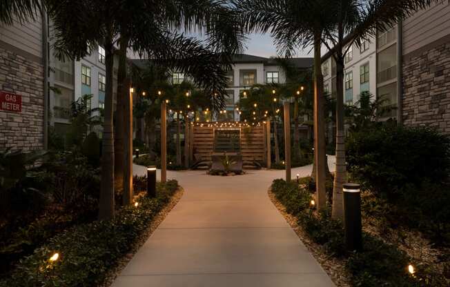 Lighted Walking Path During Twilight at AxisOne, Florida, 34994