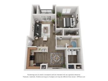 1 bed, 1 bath, 752 sqft, $1,018