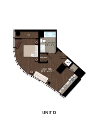 Studio, 1 bath, 536 sqft, $2,442