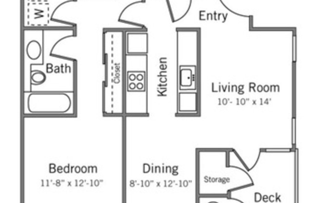 1 bed, 1 bath, 873 sqft, $2,442