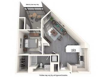 1 bed, 1 bath, 726 sqft, $2,820
