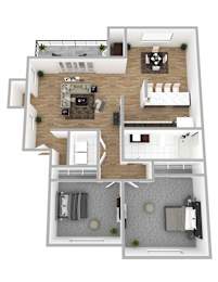 2 beds, 1 bath, 875 sqft, $2,073