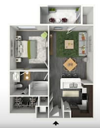 1 bed, 1 bath, 640 sqft, $1,320