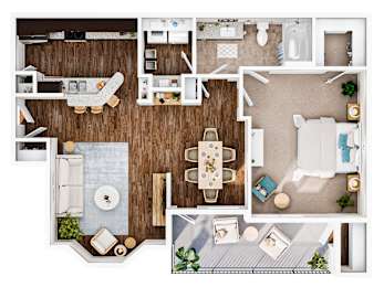 1 bed, 1 bath, 736 sqft, $1,410