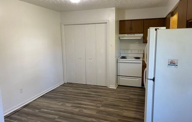 Two bedroom apartment. Water/trash/lawncare included!