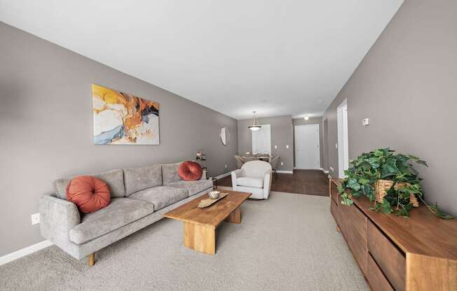 Open concept Living-Dining at Lakeside Village in Clinton Township