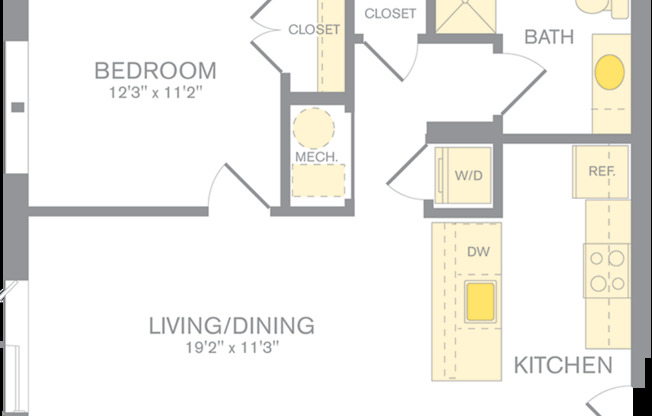 1 bed, 1 bath, 673 sqft, $2,875, Unit 102