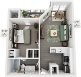 1 bed, 1 bath, 559 sqft, $1,115