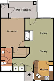 1 bed, 1 bath, 697 sqft, $1,360