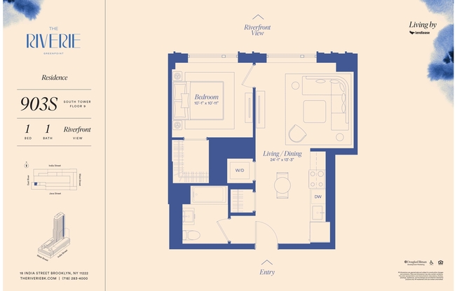 1 bed, 1 bath, $5,195, Unit 903S