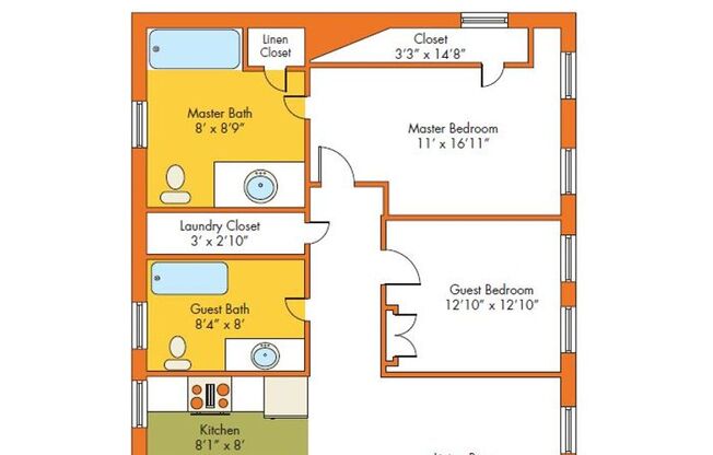 2 beds, 2 baths, 1,317 sqft, $2,975, Unit E-001