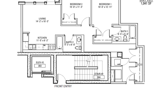 2 beds, 2 baths, 976 sqft, $4,175, Unit 3833-317