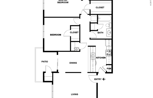 2 beds, 2 baths, 909 sqft, $913