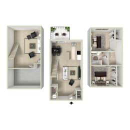 2 beds, 2 baths, 1,442 sqft, $2,500
