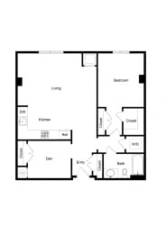 1 bed, 1 bath, 905 sqft, $2,175
