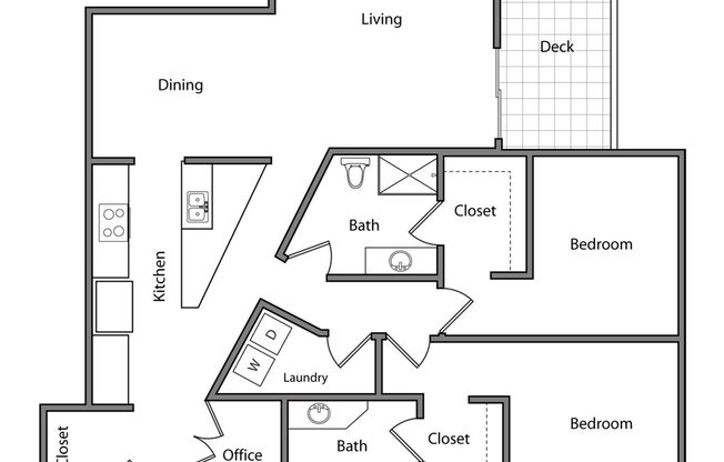 2 beds, 2 baths, 1,388 sqft, $3,700, Unit Unit 302