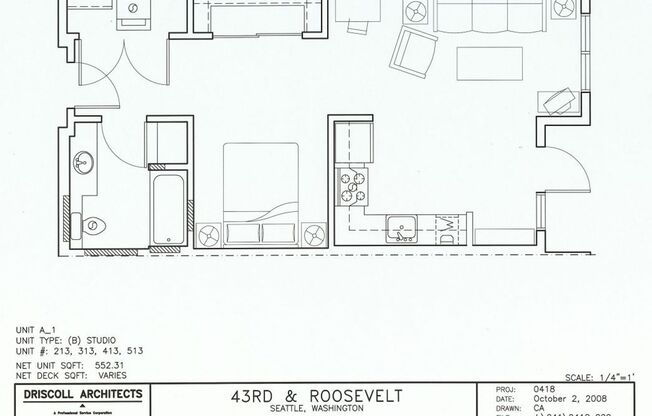 Studio, 1 bath, 610 sqft, $1,695, Unit 213