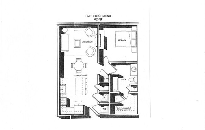 1 bed, 1 bath, 655 sqft, $925, Unit 318 E. St. Cath #200