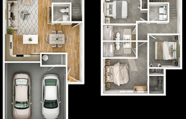 3 beds, 2.5 baths, 1,317 sqft, $1,800, Unit 2717-03