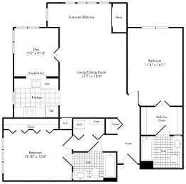 2 beds, 2 baths, 1,168 sqft, $2,855