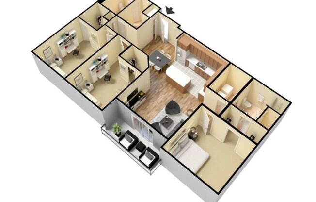 3 beds, 2 baths, 1,290 sqft, $1,801