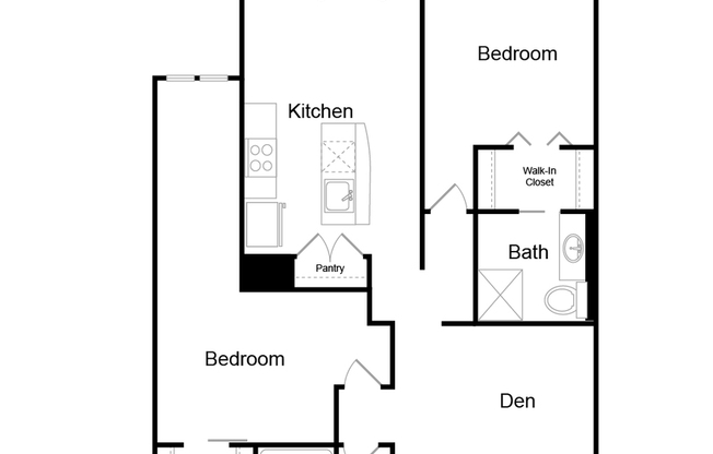 2 beds, 2 baths, 1,259 sqft, $3,840