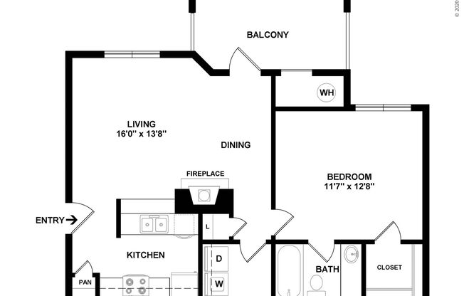 1 bed, 1 bath, 620 sqft, $1,049
