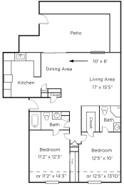 2 beds, 2 baths, 1,140 sqft, $1,750