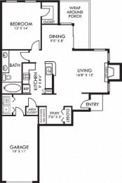 1 bed, 1 bath, 945 sqft, $1,269