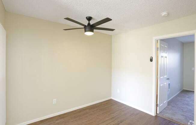 Dining room areas showing ceiling fan