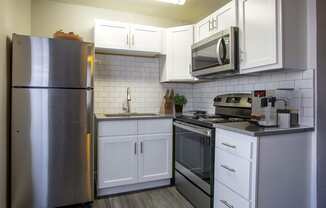 Studio kitchen at The Link at 4th Ave Apartments in Tucson